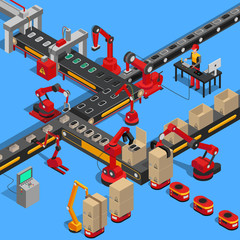 Wall Mural - industrial conveyor process of producing technique