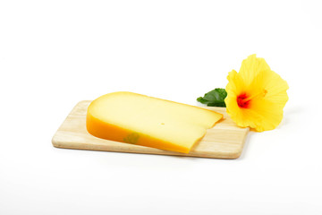 Canvas Print - gouda cheese with hibiscus