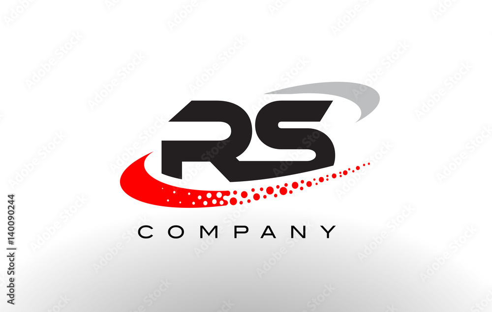 RS Modern Letter Logo Design with Red Dotted Swoosh Stock Vector ...