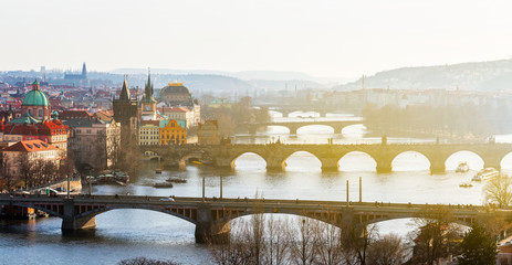 Wall Mural - Charles Bridge (Karluv Most) and Lesser Town Tower, Prague, Czech Republic