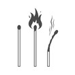 © photoplotnikov - Matches icons, lighted match and burned match.