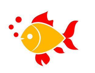 Wall Mural - Gold fish vector icon