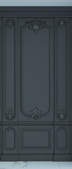 Wall Mural - Wall panels in classical style. 3d rendering