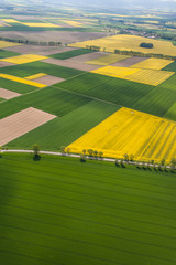 aerial view of the  harvest fields