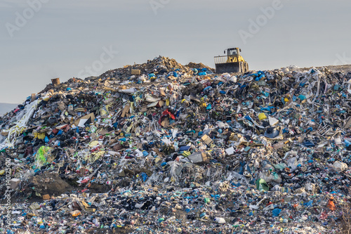 Fotografia, Obraz Pollution concept. Garbage pile in trash dump or landfill.