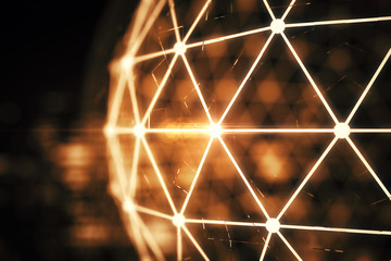 Wall Mural - copper polygonal sphere