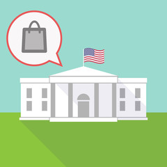 Poster - the White House with a balloon and a shopping bag