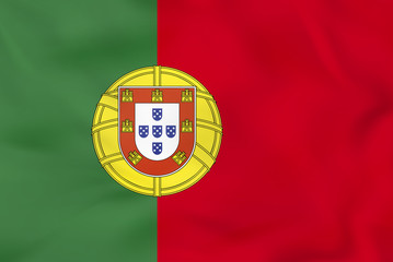 Wall Mural - Portugal waving flag. Portugal national flag background texture.