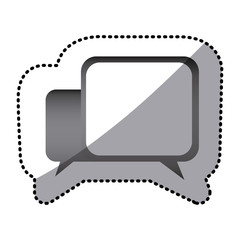 grayscale square chat bubbles icon, vector illustraction design