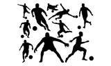 Fototapeta  - football / soccerball silhouette set collection