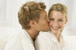 © STOCK4B  - Couple, portrait, man kissing woman's cheek
