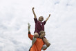 © STOCK4B  - Kicker sitting on cheering goalkeeper's shoulders