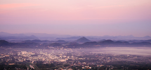 Canvas Print - Cityscape from top mountain at Phu Bo Bit, Loei, Thailand