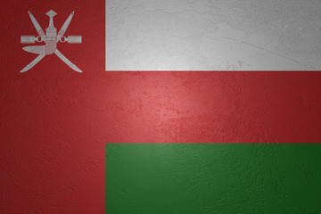 Flag of Oman on stone background, 3d illustration