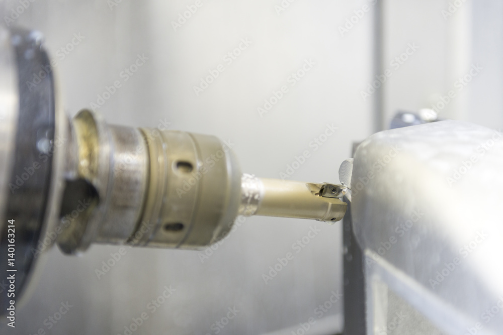 The 5 axis Computer Numerical Control (CNC) machine cutting sample ...