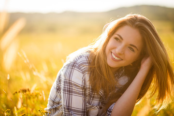 Wall Mural - Woman - sunny nature portrait