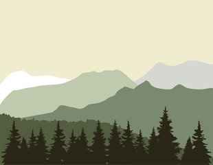 Wall Mural - vector mountain background