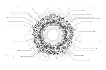 Infographic template design of futuristic digital graphic and data technology concept.