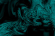 Abstract swirly texture. Fantasy fractal background in teal and black colors. Digital art. 3D rendering.