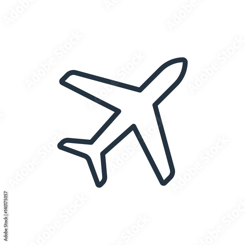 plane line icon on white background Tableau sur Toile