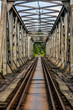 bridge construction - old and rusty railway tracks and bridge