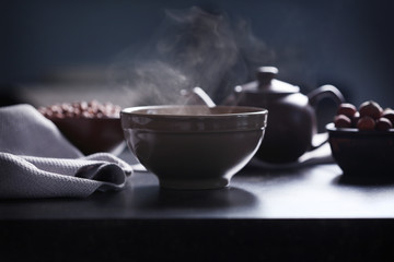 Wall Mural - Steam over bowl on kitchen table