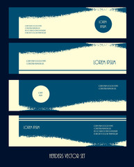 Set of horizontal headers. Vector illustration. Web banners template. Promotion card layout