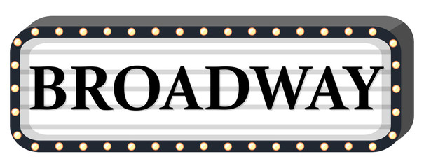 Wall Mural - Broadway sign on white background