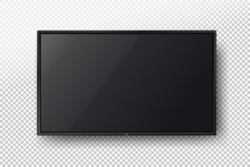 tv, modern blank screen lcd, led. vector illustration. isolated on transparent background.