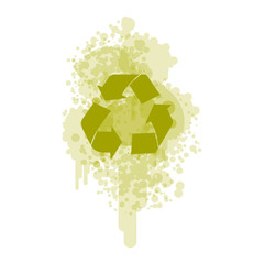 Poster - green recycle symbol icon, vector illustraction design