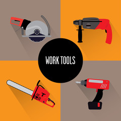 Set of four tools