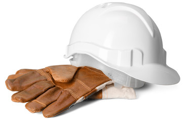 Wall Mural - safety helmet white background