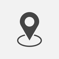 pin icon vector. location sign in flat style isolated on white background. navigation map, gps conce