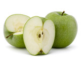 Fototapeta  - Green sliced apple isolated on white background cutout