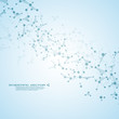 © ABCDESIGN - Molecule DNA and neurons vector. Molecular structure. Connected lines with dots. Genetic chemical compounds. Chemistry, medicine, science, technology concept. Geometric abstract background.