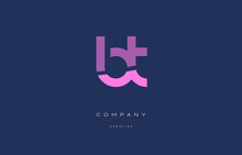 Bt B T  Pink Blue Alphabet Letter Logo Icon