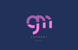 gm g m  pink blue alphabet letter logo icon