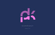 pk p k  pink blue alphabet letter logo icon