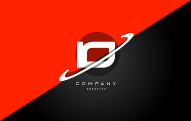 io i o  red black technology alphabet company letter logo icon