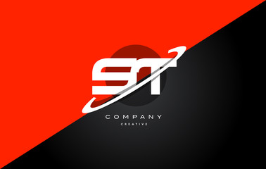 st s t  red black technology alphabet company letter logo icon