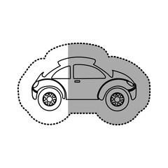 Poster - monochrome contour sticker with sport car vector illustration