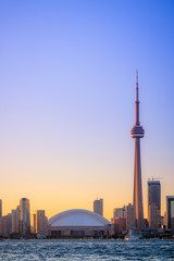 Wall Mural - View of Toronto Cityscape during sunset taken from Toronto Central Island