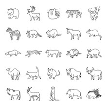 Mammals II Outlines Vector Icons