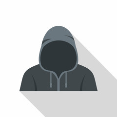 Wall Mural - Figure in a hoodie icon, flat style