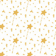 © viairevi - Seamless pattern with gold magic wand on a white background. It can be used for  packaging, wrapping paper and etc.