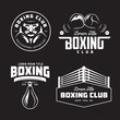 Boxing club labels set. Vector vintage illustration.