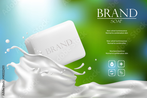 Soap Advertisement Design Vector Wash Soap Background Laundry