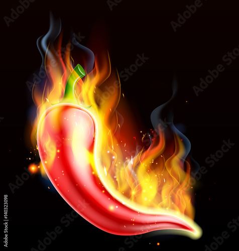 Red Hot Chilli Pepper on Fire