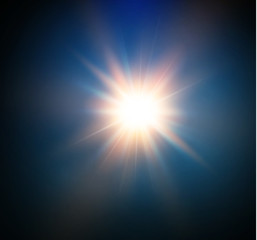 Wall Mural - star on a blue background.bright flash.realistic burst with flare. vector illustration.eps 10.