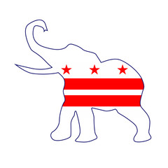 Poster - Washington DC Republican Elephant Flag